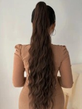 Sublime Queue de cheval à pince, couleur Marron foncé - 80cm