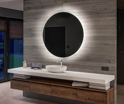 Miroir rond led éclairé - Éclairé, par
