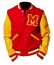 Mj Michael Jackson Veste Varsity En Laine Rouge Jaune Thriller M-Logo