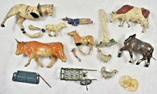 ANCIENNES FIGURINES EN PLOMB ANIMAUX DE LA FERME VACHE CHEVAL CBG MIGNOT LUCOTTE