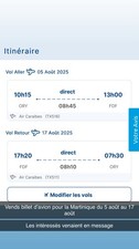 Vends billet d'avion pour La