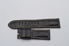 OFFICINE PANERAI Bracelet En Cuir Noir 24MM Pour Boucle D'Attache 22MM Vintage