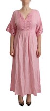 Robe Lino A-Ligne Rose En Lin