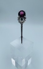 BROCHE EPINGLE KILT FANTAISIE ALLIAGE GRIS VERRE VIOLET  13 GRAMMES 10 W1283