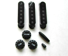 SET STRAT BLACK COVERS PU - KNOBS  -TIP-  52mm - 8 pcs - guitare stratocaster