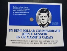 MONNAIE RARE OR  "KENNEDY 1993  " 0.20 GR. SOUS CARTE  JFK COMMEMORATIVE