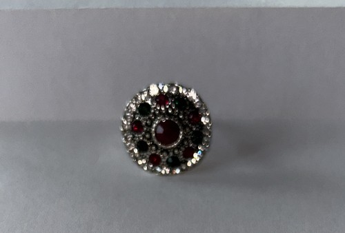 Sterling silver ring round - silver,
