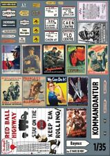 Décalcomanie à l'eau militaire WW2, 1:35, Panneaux, Affiches, Diorama
