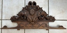 Fronton ancien bois sculpté
