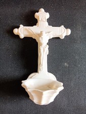 ancien Grand bénitier En Biscuit H 22cm L 14cm