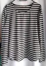 Pull tee-shirt rayures argentées et noires Camaïeu Taille 40