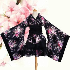 Hellgirl Cosplay Kimono Japon Noir Lolita Sakura wafuu Maid Noir Costume nouveau