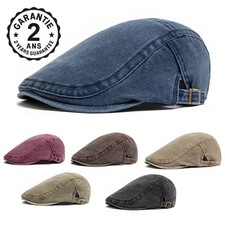 Béret Homme Casquette Coton Denim Jeans Réglable Ajustable Vintage Décontracté