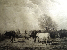 Lucien GAUTIER (1850-1925) EAU FORTE SIGNEE CRAYON PAYSAGE BARBIZON TROYON 1900²