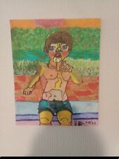 Carton Toilé Expressionniste   Au Bord De La Piscine 2023 24cm/30cm