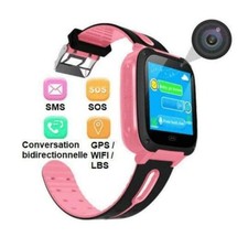 Montre connectée gps pour enfant - sécurité enfant, appels, messages, sos (Rose)