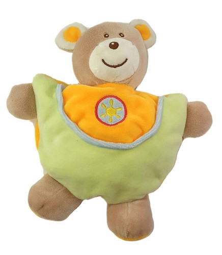 Doudou ours vert - , beige