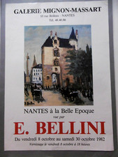 BELLINI Emmanuel Affiche originale 82 Château NANTES Belle époque Monaco