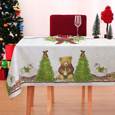 Nappe De Noël 6 Places Housse De Table En Coton Imprimé Couronne De Noël 6898