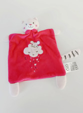 Doudou Plat Chat Rose Gris