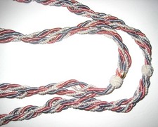 2 EMBRASSES POUR RIDEAUX CÂBLE DOUBLE TRIPLE TORSADE TEXTILE SATINE 3 COULEURS R