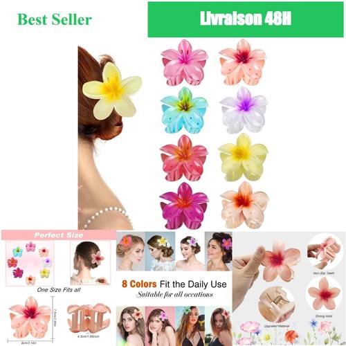 Barrettes cheveux fleur - barrettes,