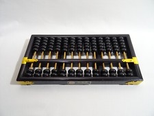 ANCIEN BOULIER LOTUS FLOWER BRAND INSTRUMENT CALCUL EN BOIS ABACUS CHINE