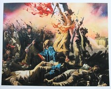 BRUSK DMV Liberté Guidant Le Peuple signée +STICKER banksy,shepard fairey,c215