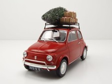 Fiat 500 L 1968 Rouge Avec Sapin De Noël Modèle Réduit 1:18 Norev