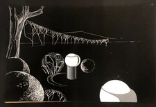 Nicolas Schöffer / dessin original / projet luminaires pour Philips 