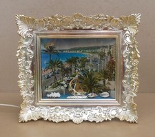 Ancienne LAMPE vintage kitsch SOUVENIR DE NICE coquillage bateau années 50