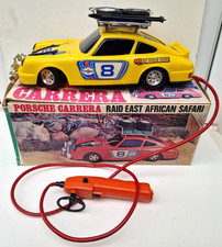 Grande Porsche Carrera Safari Reel + boite d'origine jouet ancien époque joustra