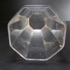 Récipient vase verre octogonal transparent vintage art déco table maison N6186  