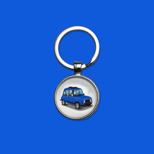 Porte clefs sixties bleu - r4,