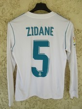 Maillot REAL MADRID 2017 2018 ZIDANE n°5 vintage ADIDAS shirt camiseta 11 12 ans