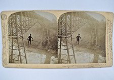 CARTE PHOTO STEREO DIXON CROSSING NIAGARA USA UNDERWOOD & UNDERWOOD 1895