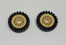 LEGO Aventurier : 2x Roue à rayon - Réf 30155c01 tan - Set 5978 5909 5948 2879