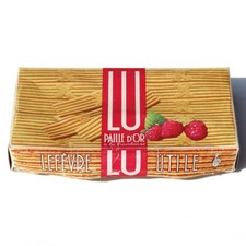 Ancienne boîte de gâteaux vide LU / Lefèvre Utile / Paille d'Or à la framboise