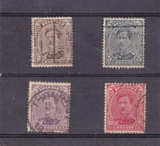 BELGIQUE lot 4 timbres anciens