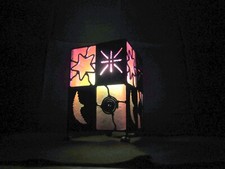 LAMPE abat jour moderne théme Astre soleil Lamp Artisanat Métal Fibre de Verre !