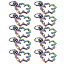  10pcs métal éblouissant bricolage accessoires arc-en-ciel coloré porte-clés