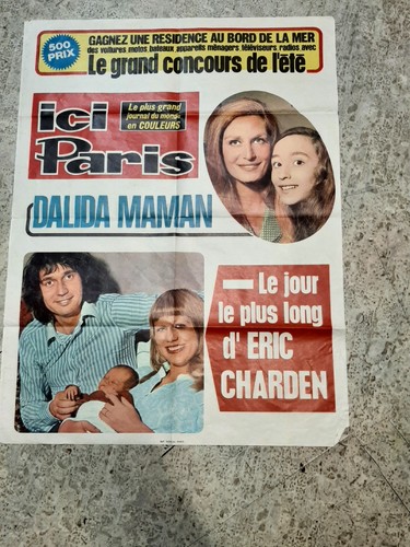 Affiche ici paris - affiche, dalida/