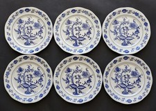 Sublimes 6 GRANDES ASSIETTES porcelaine CRISTAL DE PARIS décor OIGNONS BLEUS /1