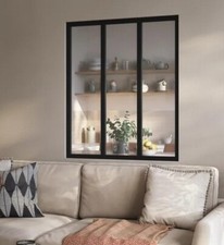 ARTENS VERRIERE ATELIER EN ALU NOIR MAT 3 VITRES VERRE TREMPE SECURIT NEUF