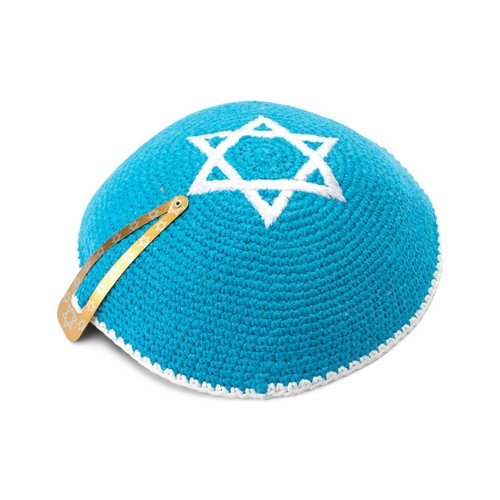 Kippa coton broderie - kippa, tricot