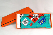 HERMES Carré Gavroche 42x42 CM VERT 100 % Soie PAVOIS par Ph. LEDOUX avec Boîte