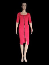Robe Moulante Rouge à Zip –