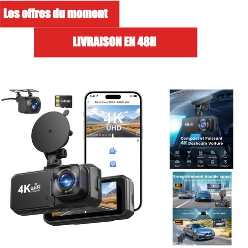 Dashcam voiture 1080p - voiture, 4k+1080p