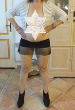 ensemble sexy , jupe trés courte et gilet transparent