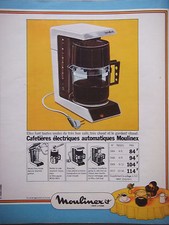 PUBLICITÉ PRESSE 1974 MOULINEX CAFETIÈRES ÉLECTRIQUES AUTOMATIQUES - ADVERTISING